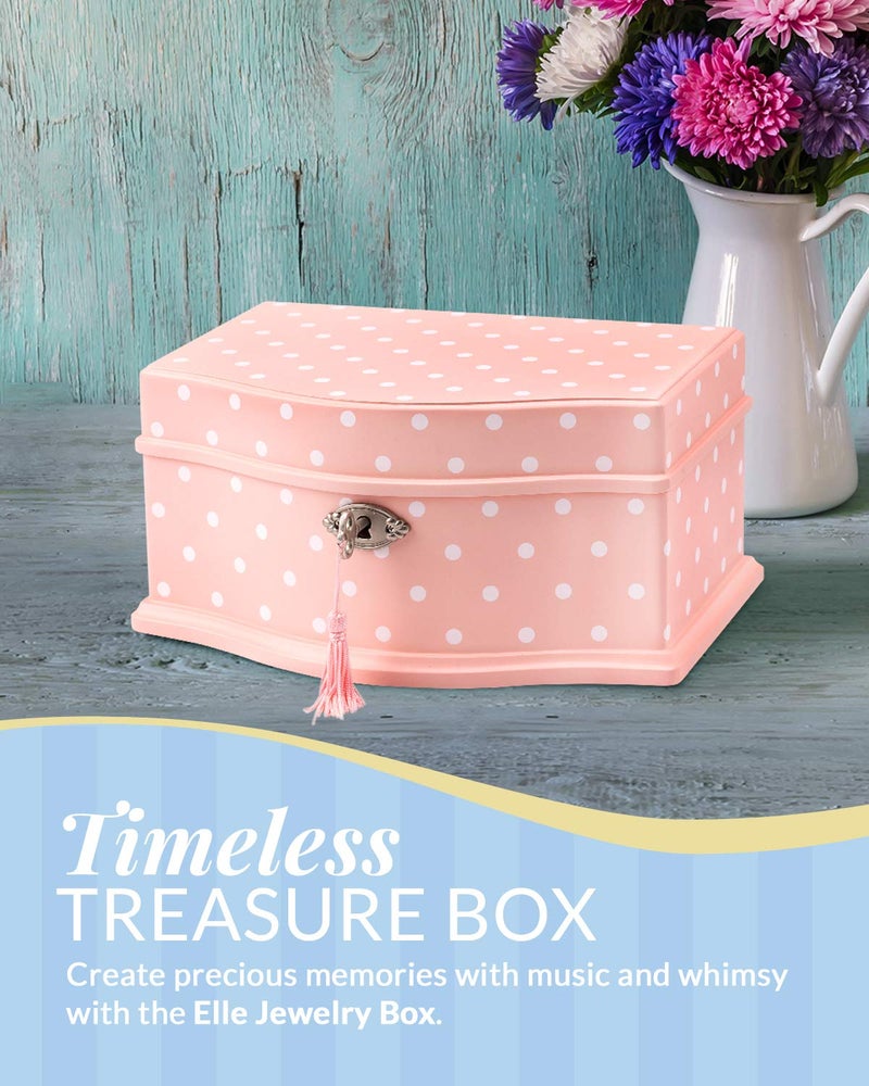 Art Lins Elle Jewelry Box - Ballerina Jewelry Organizer and Swan Lake Wind-Up Music Box for Girls and Teens, Accessories and Keepsake Wooden Storage with Lock and Mirror, Charming Room Decor and Gift, Large - Image 2